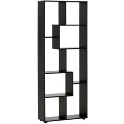 Homcom Multipurpose 8-Grid Bookshelf Decorative Shelf, Bathroom, Kitchen Black - thumbnail 2