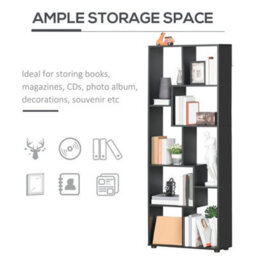 Homcom Multipurpose 8-Grid Bookshelf Decorative Shelf, Bathroom, Kitchen Black - thumbnail 4