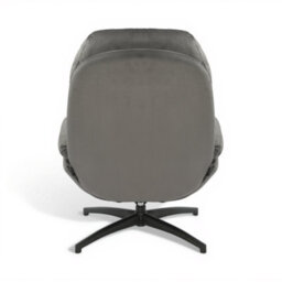 Velvet Dark Grey Brenna Swivel Armchair With Footstool - thumbnail 7