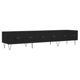 Berkfield Sturdy Tv Cabinet Black 150X36X30 Cm Engineered Wood - thumbnail 1