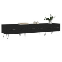 Berkfield Sturdy Tv Cabinet Black 150X36X30 Cm Engineered Wood - thumbnail 3