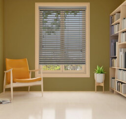 Lister Cartwright 50mm Woodgrain Fauxwood Venetian Blinds Windows Easy Fit Child Safety (Pewter, 195 Cm Width X 160 Cm Drop) - thumbnail 5