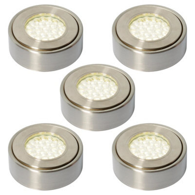 Litecraft 5 Pack Laghetto Satin Nickel Natural White Laghetto Kitchen Led Under Cabinet Light - image 1