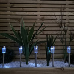 Samuel Alexander 36Cm Set Of 10 Stainless Steel Garden Solar Path Lights With White Leds - thumbnail 6