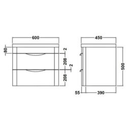 Nuie Parade 600 W/h 2 Drawer Basin & Cabinet - thumbnail 5