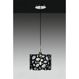 Luminosa Lighting Luminosa Lupin Pendant E27, Gloss Black/white Acrylic/polished Chrome, Cfl Lamps Included - thumbnail 2