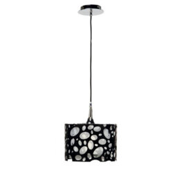 Luminosa Lighting Luminosa Lupin Pendant E27, Gloss Black/white Acrylic/polished Chrome, Cfl Lamps Included - thumbnail 1