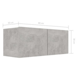 Berkfield 8 Piece Tv Cabinet Set Concrete Grey Engineered Wood - thumbnail 9