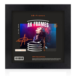 "12X12""  Matte Black Modern Vinyl Record Frame For 12 Inch Lp Album Covers - Elegant Wall Display - Ak Frames" - thumbnail 1