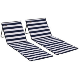 Outsunny Garden Beach Chair Mat, Sun Lounger Seats With Adjustable Back - thumbnail 2
