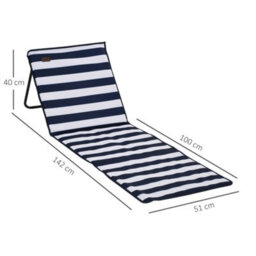 Outsunny Garden Beach Chair Mat, Sun Lounger Seats With Adjustable Back - thumbnail 3