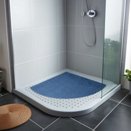 Nicoman Reversible Dual-Colour Blue/green Pvc Anti Slip Corner Shower Mat Bath Mat - Quadrant 60X60Cm