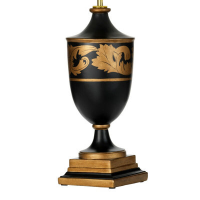 Elegant Black And Gold Urn Table Lamp With Led E27 Bulb