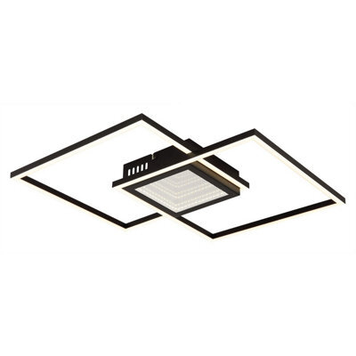 Luminosa Lighting Luminosa Saunders 43Cm Integrated Led Semi Flush Ceiling Light Matt Black 2X Led Dimmable 2700-6500K Remote Control Timer - image 1