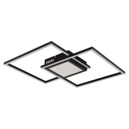 Luminosa Lighting Luminosa Saunders 43Cm Integrated Led Semi Flush Ceiling Light Matt Black 2X Led Dimmable 2700-6500K Remote Control Timer - thumbnail 2