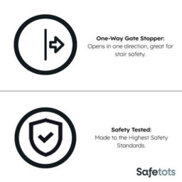 Safetots Pressure Fit Self Closing Stair Gate, 89.4Cm - 96.4Cm, Slate Grey, Auto Closing Baby Gate, Safety Barrier - thumbnail 5