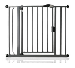 Safetots Pressure Fit Self Closing Stair Gate, 89.4Cm - 96.4Cm, Slate Grey, Auto Closing Baby Gate, Safety Barrier