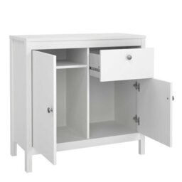 Wyld Haus Gossmere 5-Drawer White Wooden Chest Of Drawers With Silver Handles Matt Finish - thumbnail 7