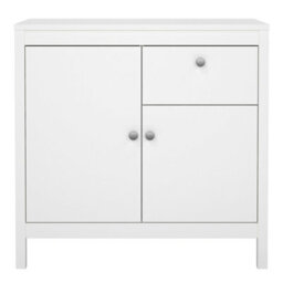 Wyld Haus Gossmere 5-Drawer White Wooden Chest Of Drawers With Silver Handles Matt Finish - thumbnail 3