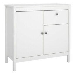 Wyld Haus Gossmere 5-Drawer White Wooden Chest Of Drawers With Silver Handles Matt Finish - thumbnail 2