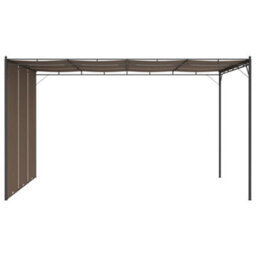 Berkfield Durable Garden Gazebo With Side Curtain 4X3X2.25 M Taupe - thumbnail 4