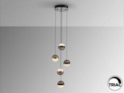 Luminosa Lighting Luminosa Orbes Cluster Pendant Ceiling 5 Light Black, Copper, Brass Led 3000K - Uk Stock - thumbnail 1