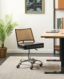 Beliani Desk Chair Nome Faux Leather Black - thumbnail 2