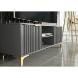 Tv Unit Tide Crest 120Cm - Dark Grey & Gold - thumbnail 6
