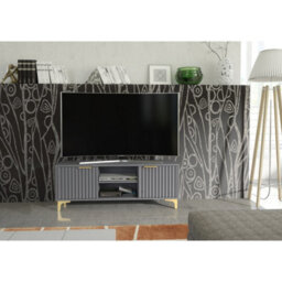 Tv Unit Tide Crest 120Cm - Dark Grey & Gold - thumbnail 2
