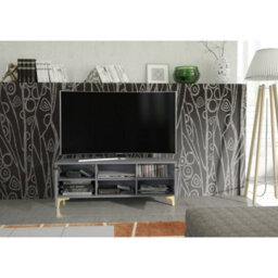 Tv Unit Tide Crest 120Cm - Dark Grey & Gold - thumbnail 3