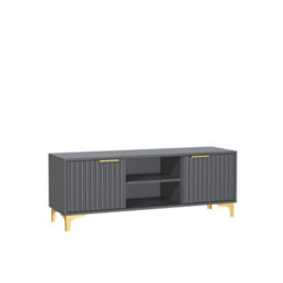 Tv Unit Tide Crest 120Cm - Dark Grey & Gold - thumbnail 8