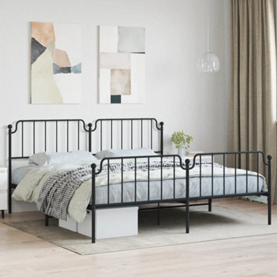 Berkfield Metal Bed Frame Without Mattress With Footboard Black 193X203Cm - image 1