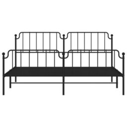 Berkfield Metal Bed Frame Without Mattress With Footboard Black 193X203Cm - thumbnail 5