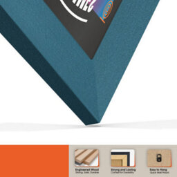 "12X12""  Navy Blue Sleek Vinyl Record Frame For 12 Inch Lp Album Covers - Elegant Wall Display - Ak Frames" - thumbnail 3