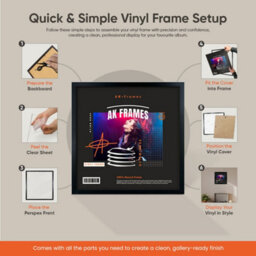 "12X12""  Navy Blue Sleek Vinyl Record Frame For 12 Inch Lp Album Covers - Elegant Wall Display - Ak Frames" - thumbnail 7