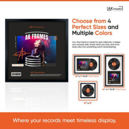 "12X12""  Navy Blue Sleek Vinyl Record Frame For 12 Inch Lp Album Covers - Elegant Wall Display - Ak Frames" - thumbnail 4