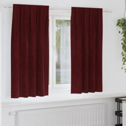 Berkfield Blackout Curtains With Top Tape 2 Pcs Wine Red Velvet