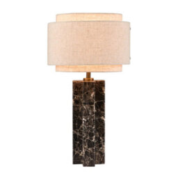 Nordlux Takai Marble Table Lamp Brushed Brass Brown,mains - thumbnail 3