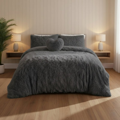 Super Fluffy Duvet Cover Ultra Soft, Cloud-Like Comfort Snug Sleep Grey - image 1