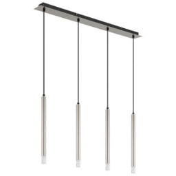 Luminosa Lighting Luminosa Ryan Bar Pendant Ceiling Light Nickel Matt 4X G9 - thumbnail 2