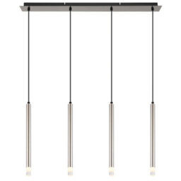 Luminosa Lighting Luminosa Ryan Bar Pendant Ceiling Light Nickel Matt 4X G9 - thumbnail 3