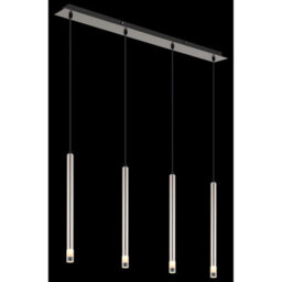 Luminosa Lighting Luminosa Ryan Bar Pendant Ceiling Light Nickel Matt 4X G9 - thumbnail 4