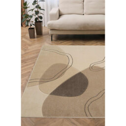 Melrose Abstract Design Natural Living Room Medium Indoor Area Rug 120/170Cm - thumbnail 1