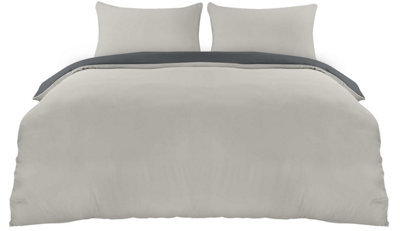 Utopia Bedding King Size Duvet Cover - Pack Of 8 - Soft Microfibre Polyester - Quilt Set, With Pillow Cases (Grey / Light
