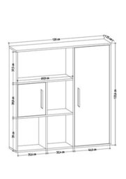 Decorotika Ridge 4 Shelves And Two Cabinets Bookcase Anthracite & Oak - thumbnail 4