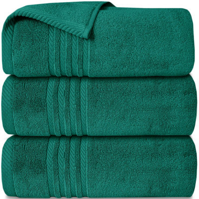 Casabella Towels 3 Pack Bath Sheets Large Bath Towel 80X140 Cm 100% Zero-Twist Cotton Highly Absorbent Towels Jade - image 1