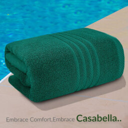Casabella Towels 3 Pack Bath Sheets Large Bath Towel 80X140 Cm 100% Zero-Twist Cotton Highly Absorbent Towels Jade - thumbnail 3