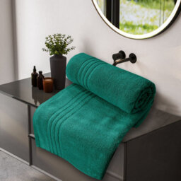 Casabella Towels 3 Pack Bath Sheets Large Bath Towel 80X140 Cm 100% Zero-Twist Cotton Highly Absorbent Towels Jade - thumbnail 6