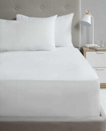 Homespace Direct Ltd Flat Sheet 180Tc Percale White Super King Sheet Suitable For Deep Mattresses - thumbnail 2