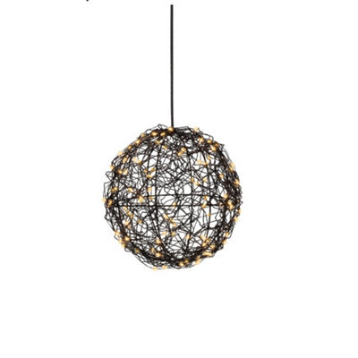 Lumineo Black Wire Christmas Ball Light Micro Led Classic Warm Battery Light 15Cm - image 1